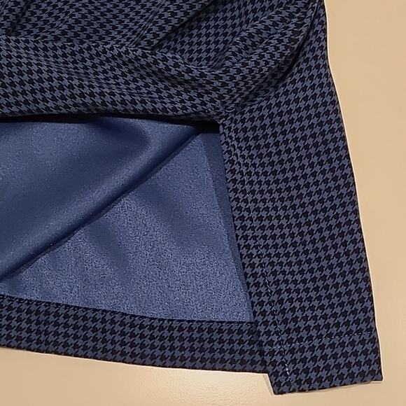 Josephine Chaus Woman Velour Navy Blue & Black Houndstooth Check size 3X - Picture 9 of 11